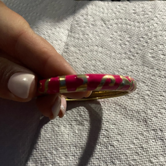 Pink and Gold Enamel Bracelet - Picture 1 of 5